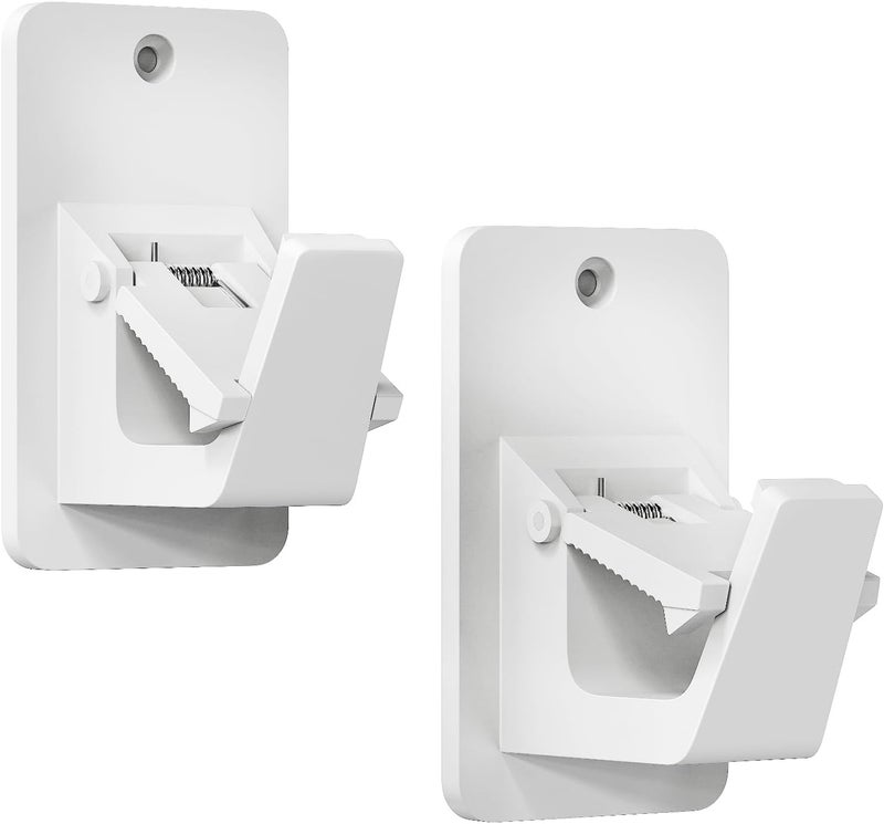BMONATY Adhesive No Drill Curtain Rod Brackets - Heavy Duty 30LB Holders for Bathroom Bedroom Kitchen, Universal Damage-Free Window Rod Hooks with Nail-Free Installation (2PC White) - Image 1